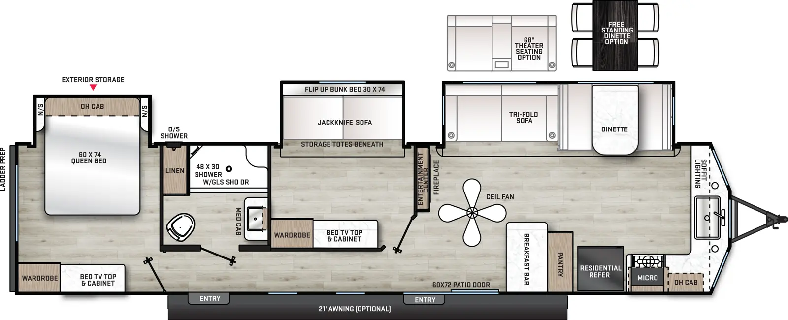 Catalina Destination Series 39FKTS - DSO Floorplan